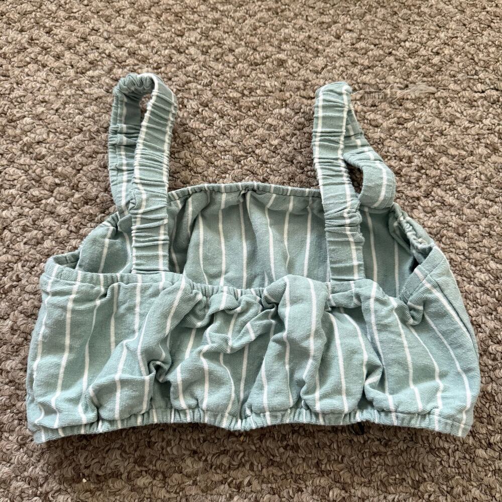 Madewell | Organic Cotton Sz M Crop Top/Shorts Set Stripes Preppy Summer Casual - Picture 4 of 9